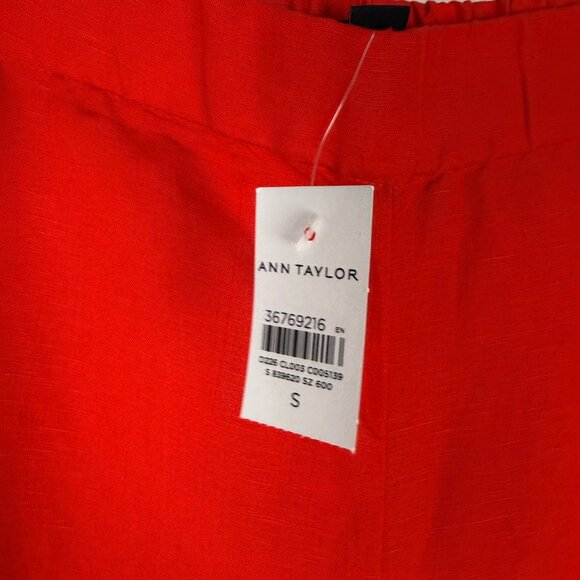 NWT Ann Taylor The Easy Palazzo Pant in Linen Blend Red Size Small S NEW - Picture 8 of 12